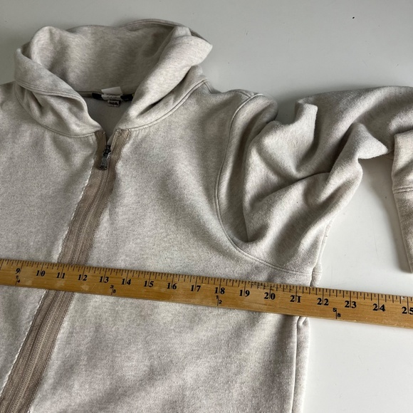 Under Armour Cowl Neck Neutral Cream Diagonal Zip Double Pocket Sweater Large - Picture 7 of 9